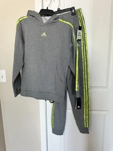 BNWT Adidas cotton blend Big boys track suit set, Hoodie/Jogger, Size L(14/16) - Picture 1 of 6