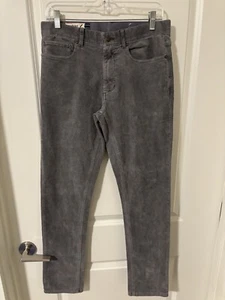 Marine Lagenlook Herren Stretch Slim Gerade Grau Frottee Cord Hose Neu ohne Etikett - Bild 1 von 8