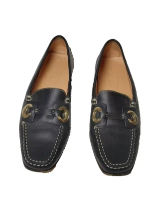 Mocasines Tods para mujer sin cordones de cuero punta redonda azul marino TALLA 37,5 Foto 1 de 4