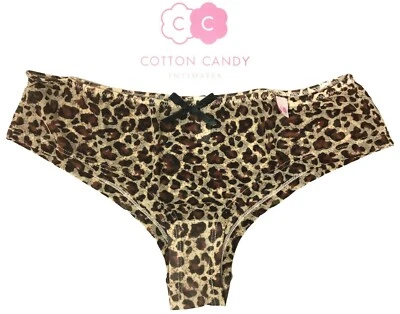 Bikini de algodón de azúcar íntimo para mujer descarado Boyleg bragas guepardo leopardo marrón Foto 1 de 4