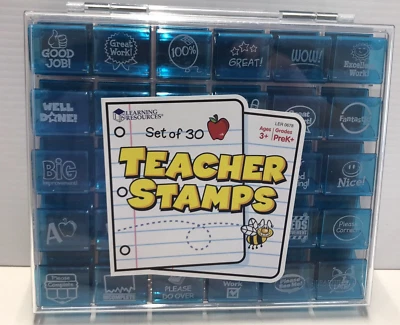 学习资源教师邮票橡皮印章 30 件套 #0678 全新 — 第 1/4 张图片