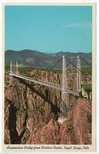 Suspension Bridge Visitors Center Royal Gorge CO Mid Century Postcard Unposted - Picture 1 of 11