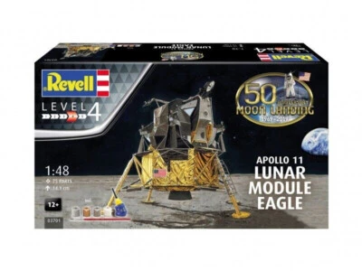REVELL KIT 1:48 VEICOLO SPAZIALE MODULO LUNARE APOLLO 11 LUNAR MOD.  EAGLE 03701 - Immagine 1 di 2