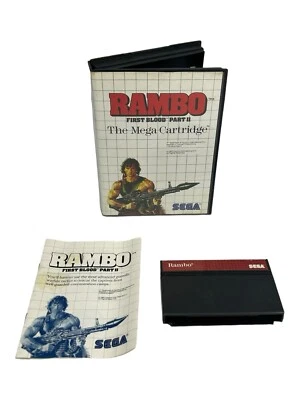 Rambo First Blood Part II (Sega Master System, 1986) Complete w/ Manual Tested - Image 1 of 4