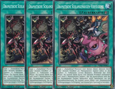 Yugioh PHNI-DE062 Dramatische Schlangenaugen-Verfolgung - Playset (3x) - Bild 1 von 3