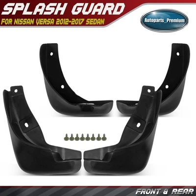 4 piezas protectores contra salpicaduras laterales delanteros y traseros guardabarros para Nissan Versa 2012-2017 sedán Foto 1 de 4