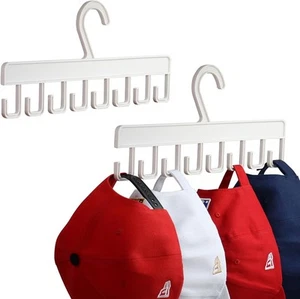 2Pcs Hat Hangers for Closet, Organizer Baseball Caps, Racks White  - Picture 1 of 4