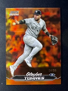 2024 Topps Stadium Club Chrome Gleyber Torres Orange Refractor /99 Yankees Tiger - Bild 1 von 1