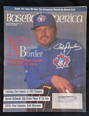 Autógrafo de Roger Clemens - revista firmada "Baseball America" - ¡BLUE JAYS! Foto 1 de 4