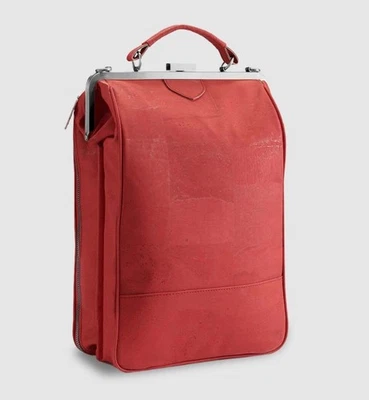 全新带标签 Laflore Paris bobobark 可调式背包 钱包 樱桃红色 铬 软木 — 第 1/4 张图片