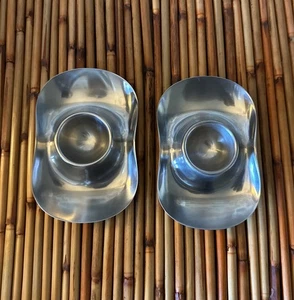 Lot of 2 Vintage MCM Egg Cups Marked WMF Cromargan Wm Wagenfeld Design - Picture 1 of 12