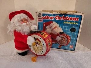 Vtg Father Christmas Drummer Battery Operated Toy #8300 Hong DA Made Taiwan Box - Picture 1 of 11