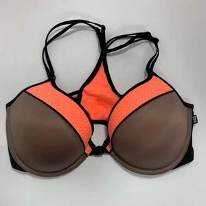 Victoria’s Secret Neon Colors And Black Push-Up Front Closure Racerback Bra 36DD - Picture 1 of 9