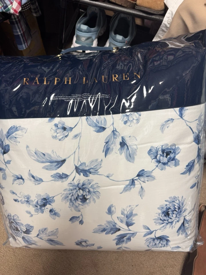 Edredón Ralph Lauren Whitlow Completo/Reina, Azul Blanco Foto 1 de 4