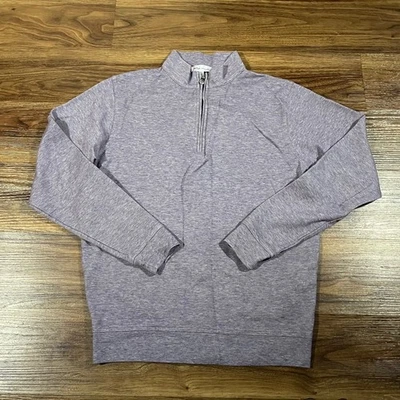 Peter Millar 1/4 Zip Pullover Sweater Purple Long Sleeve Cotton Golf Men's Small - Image 1 of 4