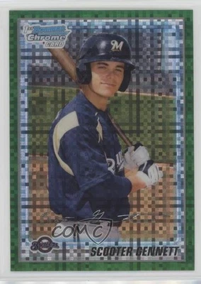 2010 Bowman Chrome Prospects Retail Green X-Fractor Scooter Gennett #BCP206 - Image 1 of 2