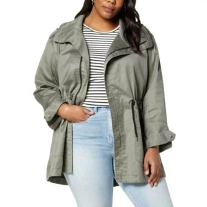 Halogen drawstring waist washed cotton parka jacket size 2X - Picture 1 of 5