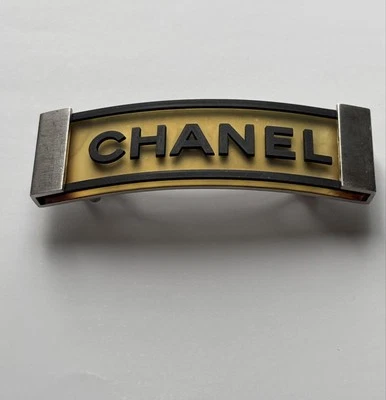 Chanel Vintage Logo Barrette silver black casual style for women fashion item - Image 1 of 4