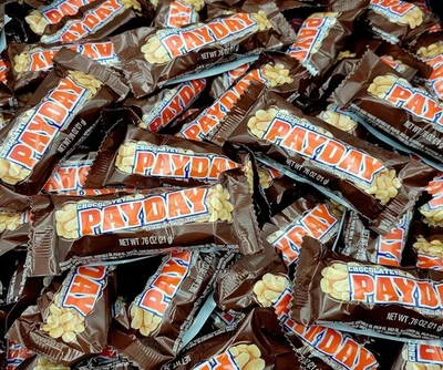 PAYDAY CHOCOLATE PEANUTS SNACK SIZE BAR DELICIOUS Individually Wrapped BULK NOW! - Image 1 of 4