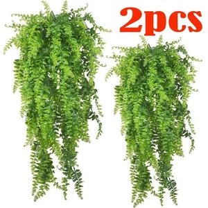 2X Artificial Hanging Plants Vines Fake Ivy Ferns Outdoor Wedding Garland Decor - Picture 1 of 13