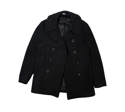 Chaquetón De Colección Marina de los Estados Unidos Años 40 Segunda Guerra Mundial Jersey Lana Pana Forrado Bolsillo Foto 1 de 4