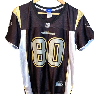 Houston Texans Jersey NFL Women’s Size Med Andre Johnson #80 Reebok Gold Black - Image 1 of 4