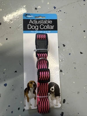 Collar de perro para mascotas ajustable hasta 19" tamaño de cuello - rosa y púrpura Foto 1 de 2