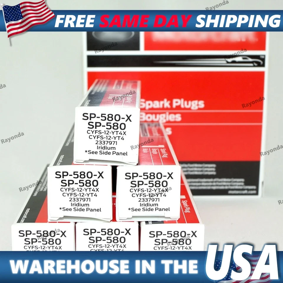 Paquete de 6 - Bujías de iridio originales OEM Motorcraft SP534 SP580 SP580X CYFS12YT4X Foto 1 de 4