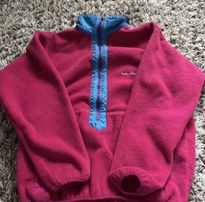 Vintage Pink and Blue Patagonia Girls Size 12 Quarter Zip Fleece - Picture 1 of 3