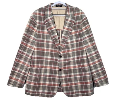 Chaqueta Banana Republic Marrón Algodón Madras Cuadros Sin Estructura Emmetex 48R Foto 1 de 4