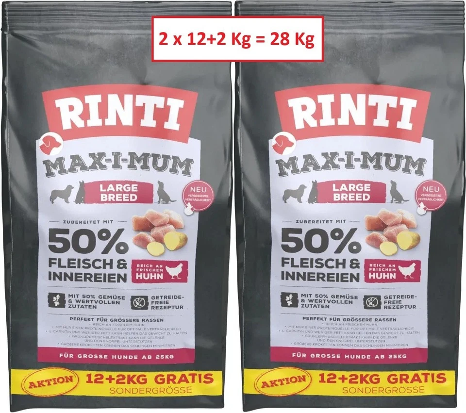 Rinti Max-i-Mum Large Breed 12+2 kg - AKTION  - Trockenfutter für  Hunde 28kg - Bild 1 von 1