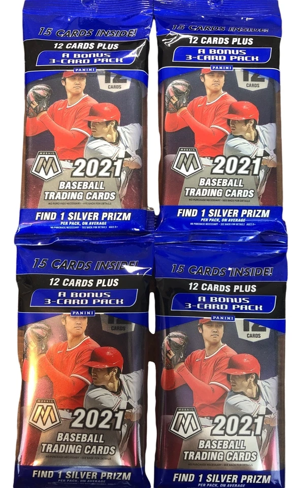 2021 Panini Mosaic MLB Baseball Cello Card Value Pack Factory (Qty 4)