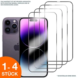 Panzerfolie Glas FULL Cover Display Schutz für iPhone 15 14 13 12 11 XS XR - Bild 1 von 15