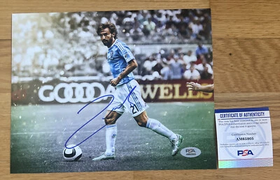 Foto firmada con autógrafo de Andrea Pirlo 8x10 certificado de autenticidad PSA rara Foto 1 de 2