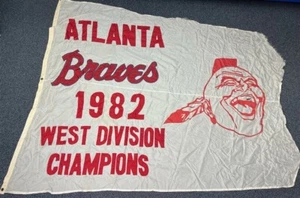1982 Atlanta Braves West Div Champs Huge Atlanta Fulton Co Stadium Flag 87 x 101 - Picture 1 of 7