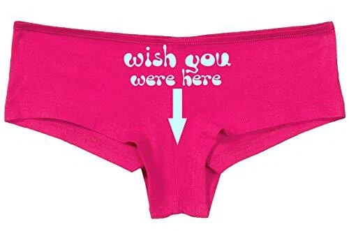 Knaughty Knickers Wish You Here Funny Sexy Flirty Pink Panties Selfie Underwear - Image 1 of 1