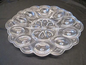 Mond und Stern Muster Glas Eierteller Platte KLAR Sterne LE Smith - Bild 1 von 9