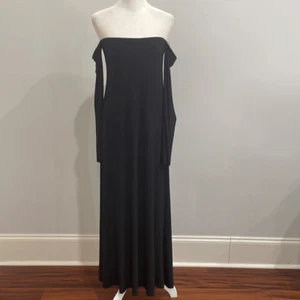 Zara Off The Shoulder Long Sleeve Stretch Maxi Dress New Size Small - Picture 1 of 5