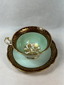 Piattino tazza vintage EB Foley Bone China ghianda motivo foglia di quercia made in England - Foto 1 di 14