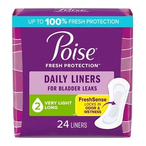 Poise Incontinent Pad 8.5" L Long Length Light 24 Ct - Picture 1 of 6