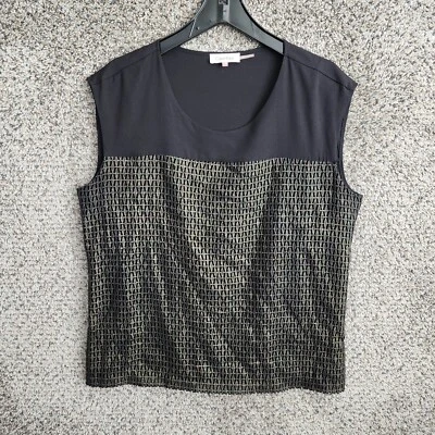Calvin Klein Top Womens Plus 0X US 12W Sleeveless Blouse Black Casual Ladies - image 1 of 4