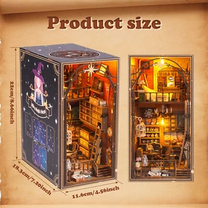 DIY Book Nook Kit 3D Wooden Puzzle Bookshelf Insert Decor with LED Light--- - Picture 1 of 11