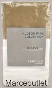 Hudson Park Italian Linens Percale Sateen Cuff KING Pillowcases Champagne - Picture 1 of 4