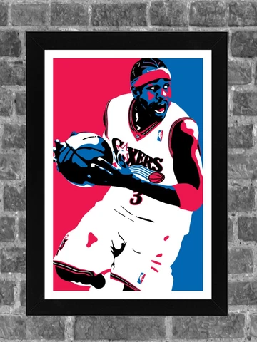 Philadelphia 76ers Allen Iverson Portrait Sports Print Art 11x17 Cover