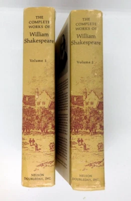 Book William Shakespeare Complete Works Vol 1 & 2 Nelson Doubleday HB DJ Vintage Foto 1 de 4