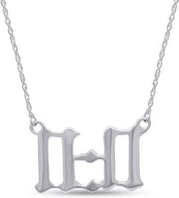 Collar Ángel Número 11:11 Once Once Colgante 18" Chapado en Oro Blanco 14K Foto 1 de 4