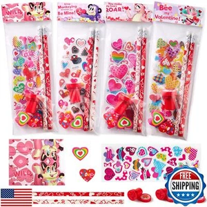 JOYIN 28 Pack Valentines Day Stationery Kids Gift Set for School Classmates E - Picture 1 of 5