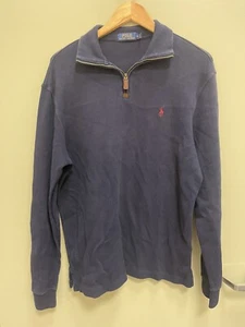 Polo Ralph Lauren  Zip Up M Long Sleeve Blue 1/4 Zip - Picture 1 of 10