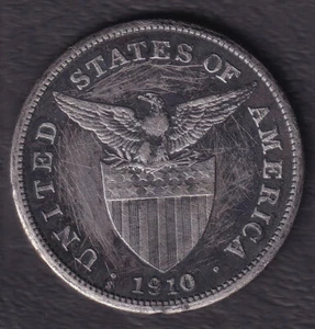 1 Peso 1910-S US-Philippine United States of America Coin SEA SALVAGED #B15 - Picture 1 of 3