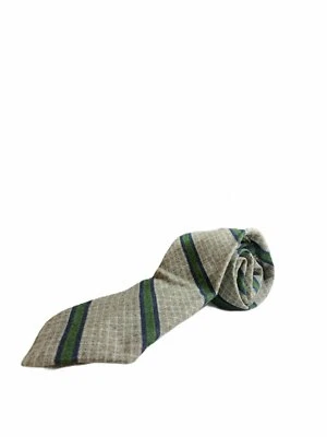 Corbata a rayas de franela para hombre IKE BEHAR, gris/verde, talla única Foto 1 de 2